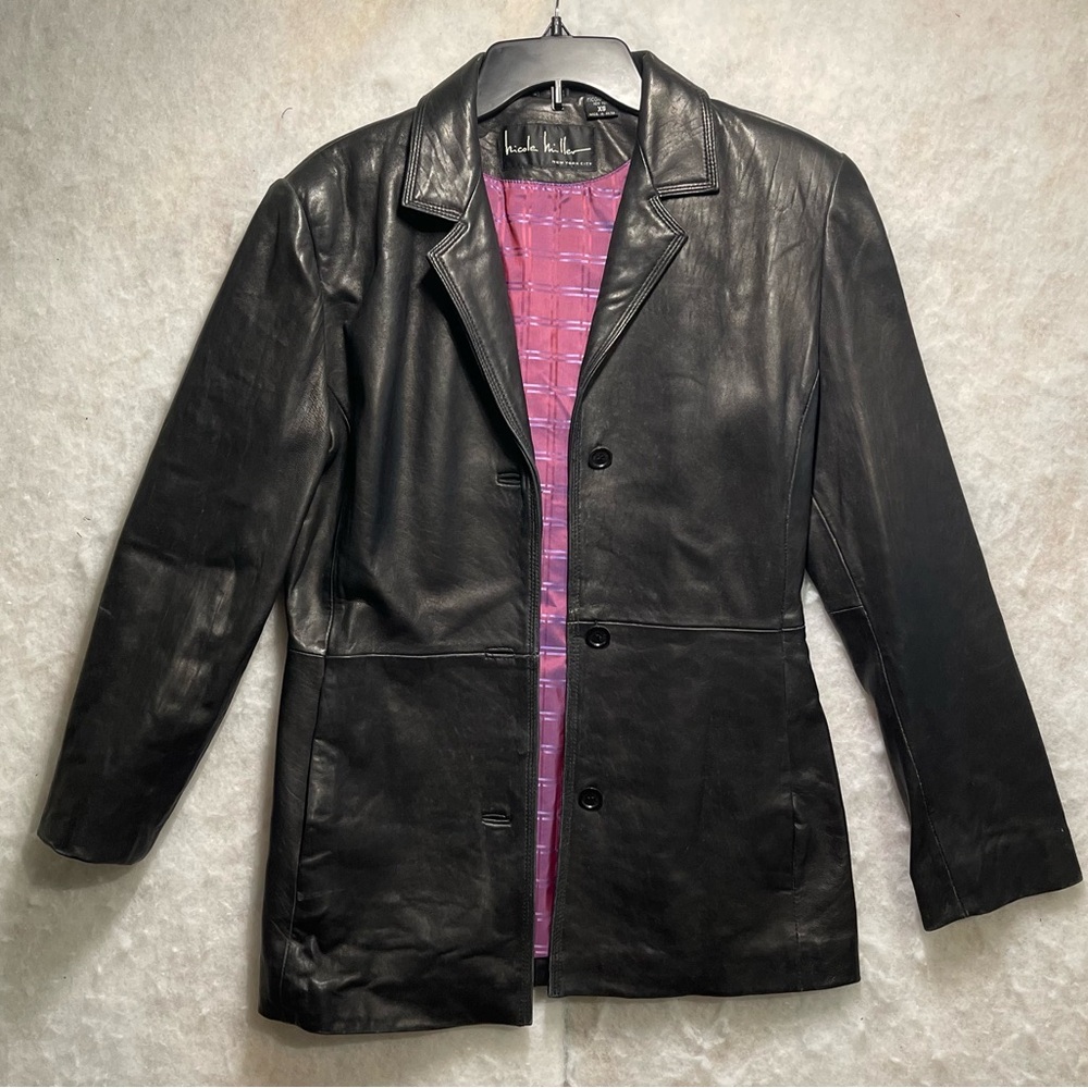 Jacket Nicole Miller Black Genuine Leather (SKU425)